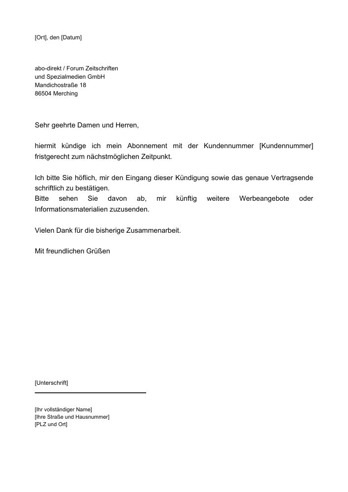 abo-direkt Kündigung