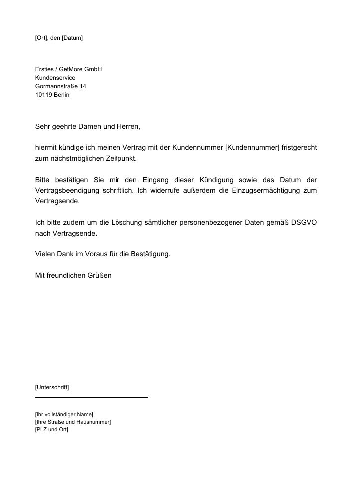 Ersties Kündigung